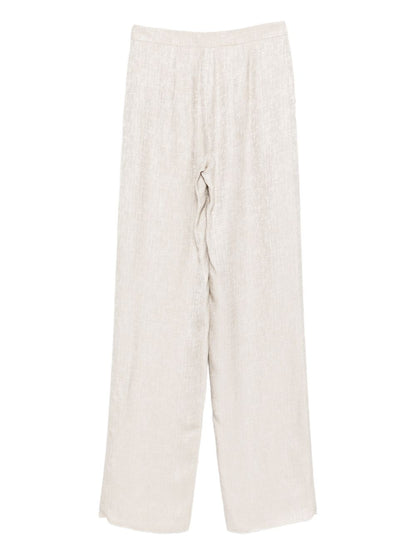 Emporio Armani Straight-Leg Viscose Trousers Beige