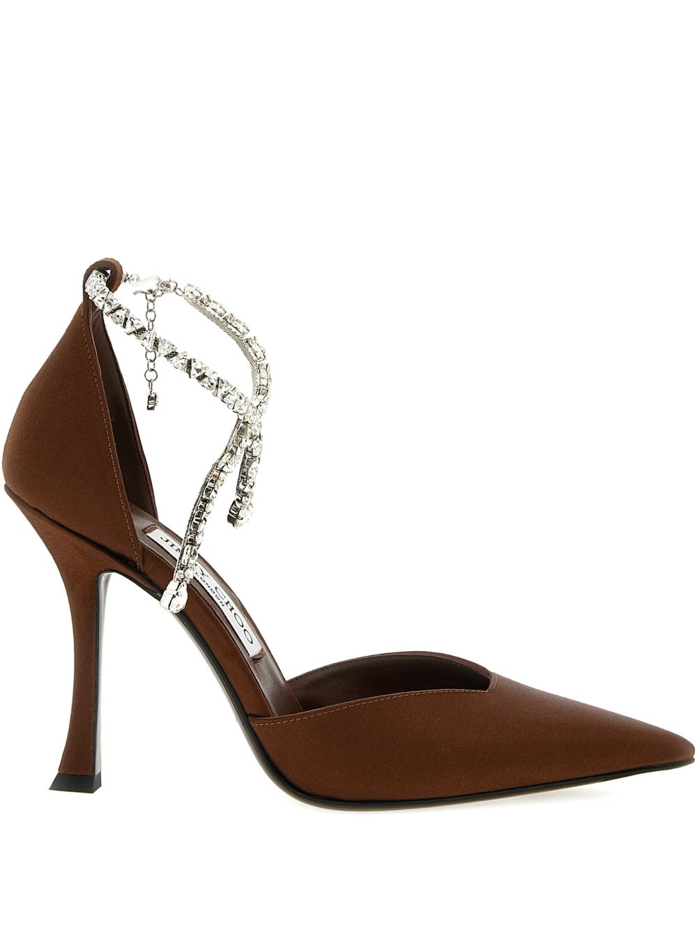 Jimmy Choo Stevie Crystal Leather Pumps Brown