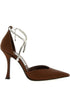 Jimmy Choo Stevie Crystal Leather Pumps Brown
