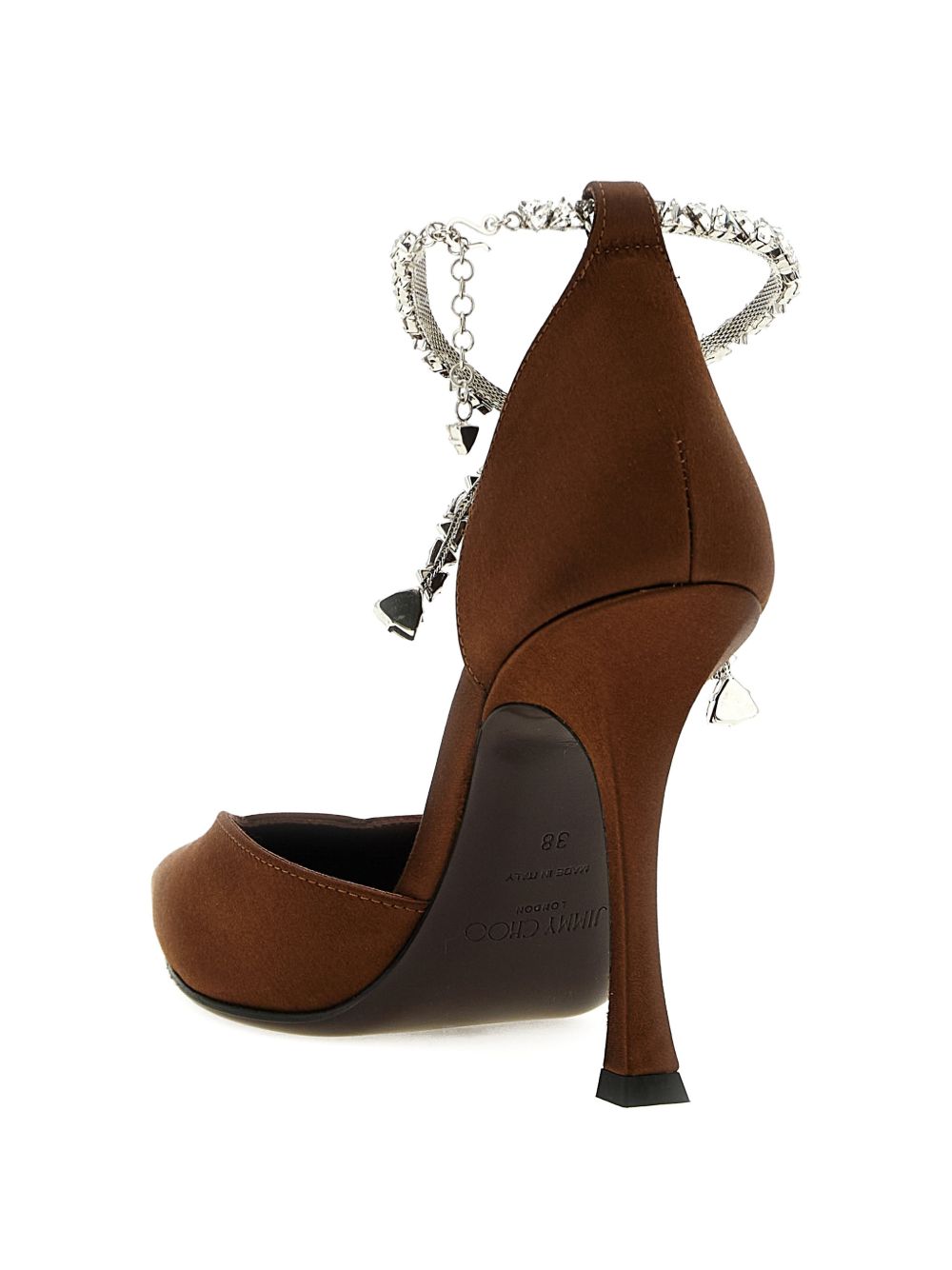Jimmy Choo Stevie Crystal Leather Pumps Brown