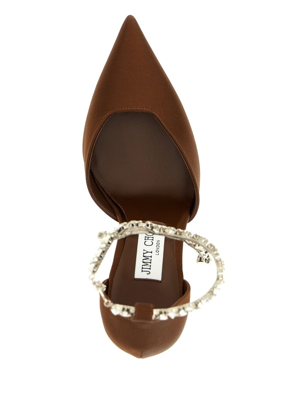 Jimmy Choo Stevie Crystal Leather Pumps Brown