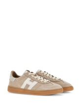 Hogan Cool Leather Silk Sneakers Beige