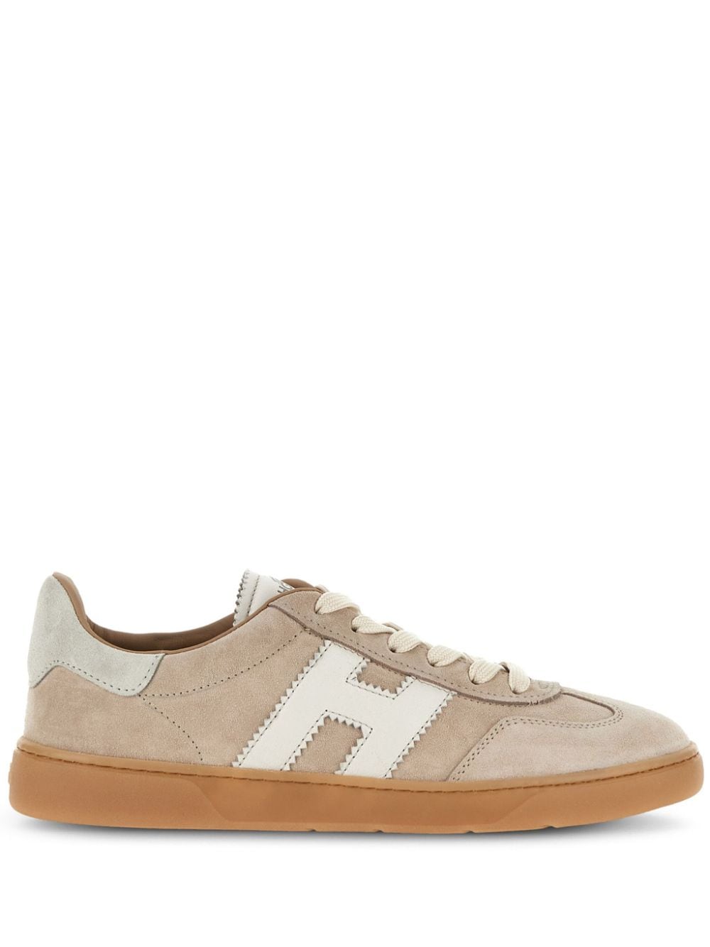 Hogan Cool Leather Silk Sneakers Beige