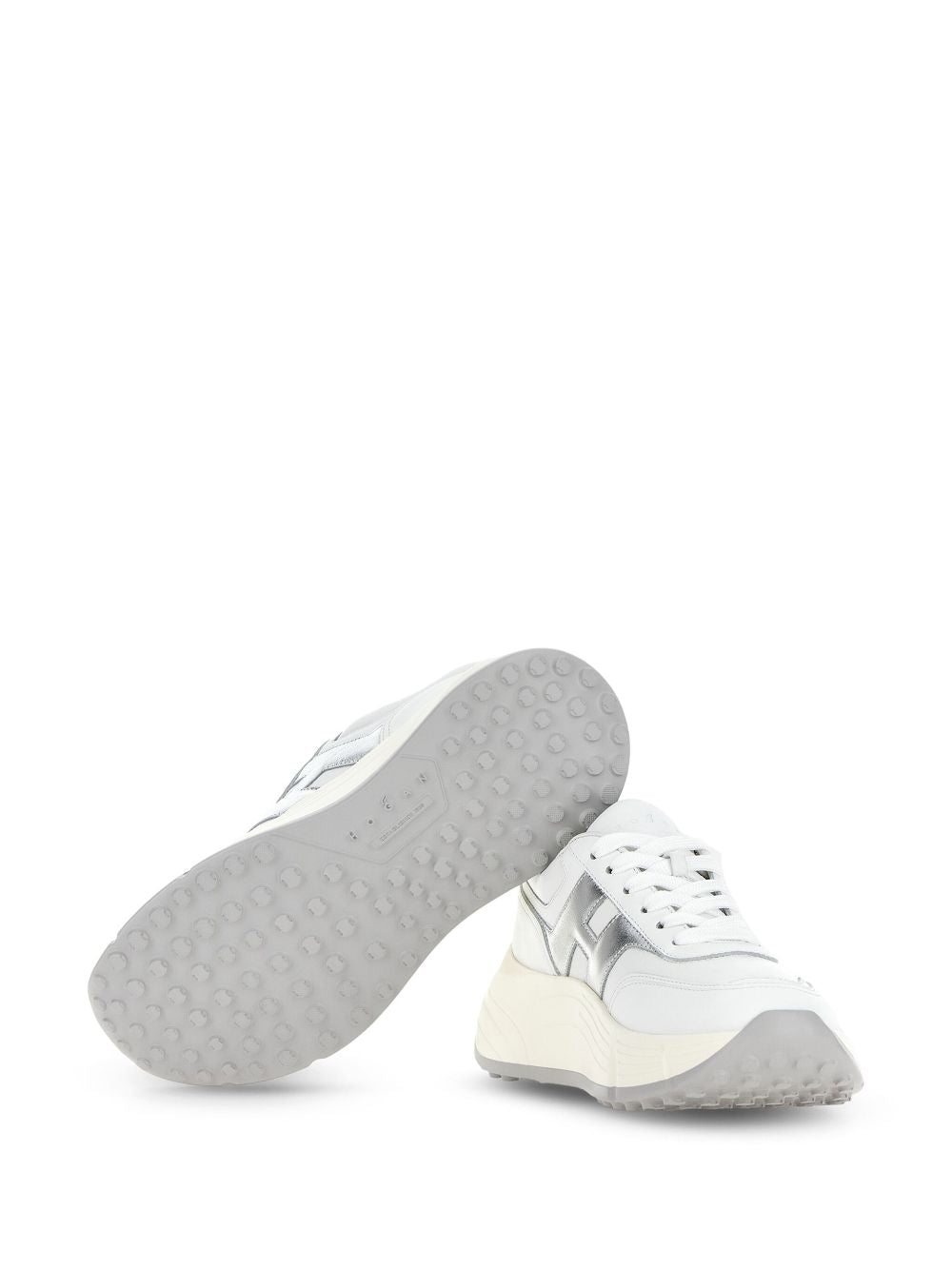 Hogan Hi-Fi Leather Sneakers Silver