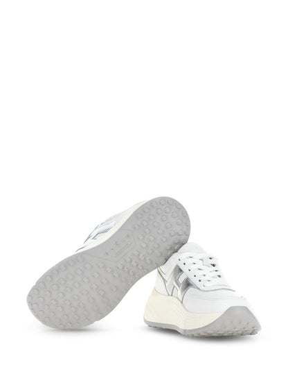 Hogan Hi-Fi Leather Sneakers Silver