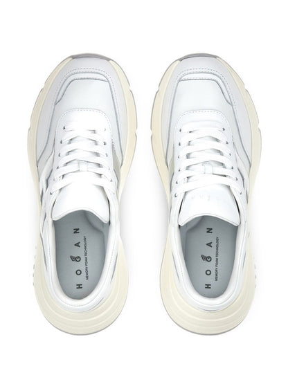Hogan Hi-Fi Leather Sneakers Silver