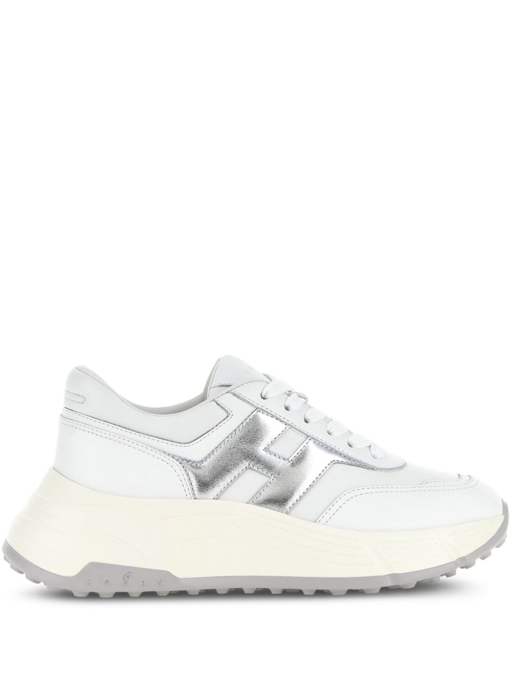 Hogan Hi-Fi Leather Sneakers Silver