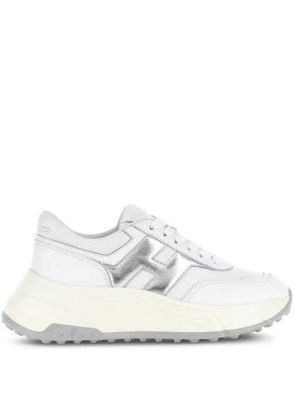 Hogan Hi-Fi Leather Sneakers Silver