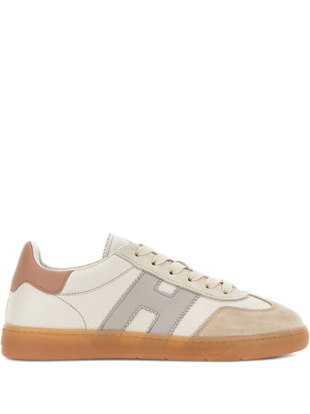 Hogan Cool Leather Lace-Up Sneakers White
