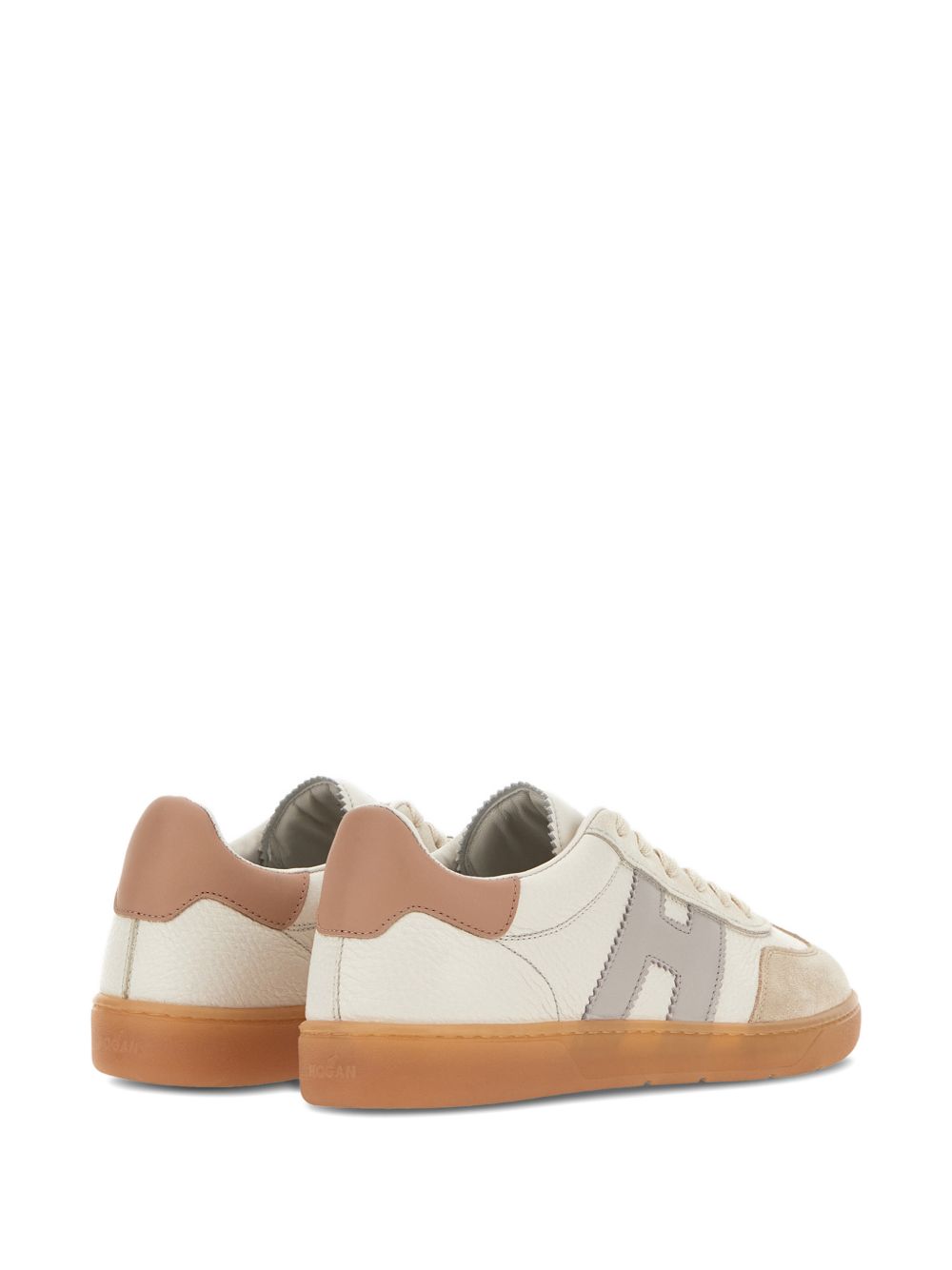 Hogan Cool Leather Lace-Up Sneakers White