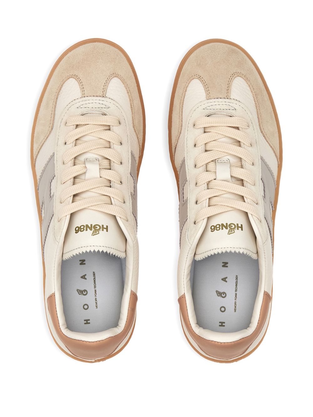 Hogan Cool Leather Lace-Up Sneakers White
