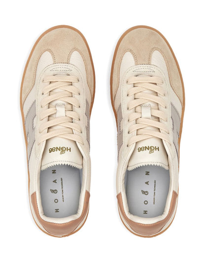 Hogan Cool Leather Lace-Up Sneakers White