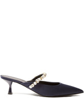Stella McCartney Elsa Pearl Crystal Mules Blue