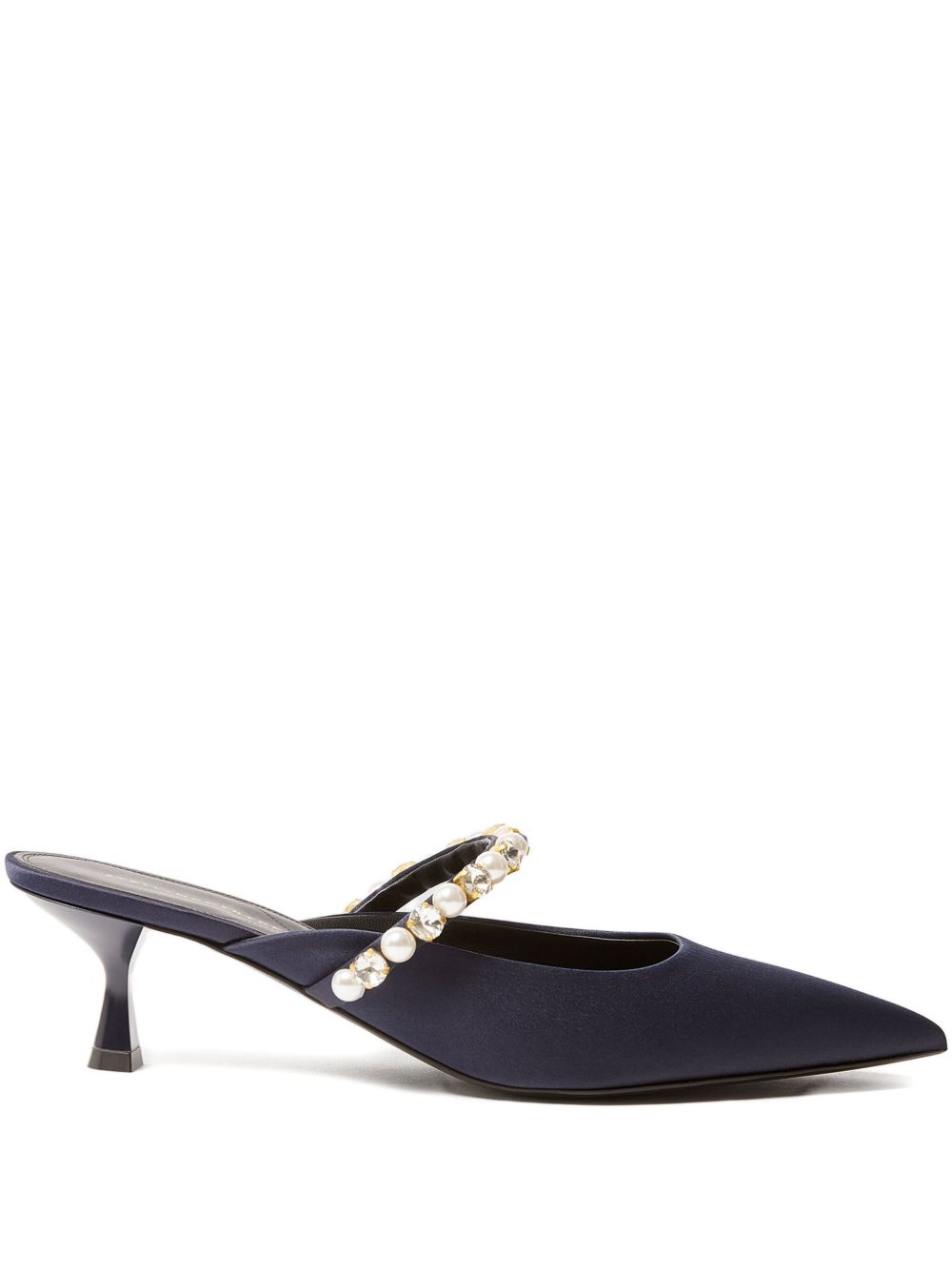 Stella McCartney Elsa Pearl Crystal Mules Blue