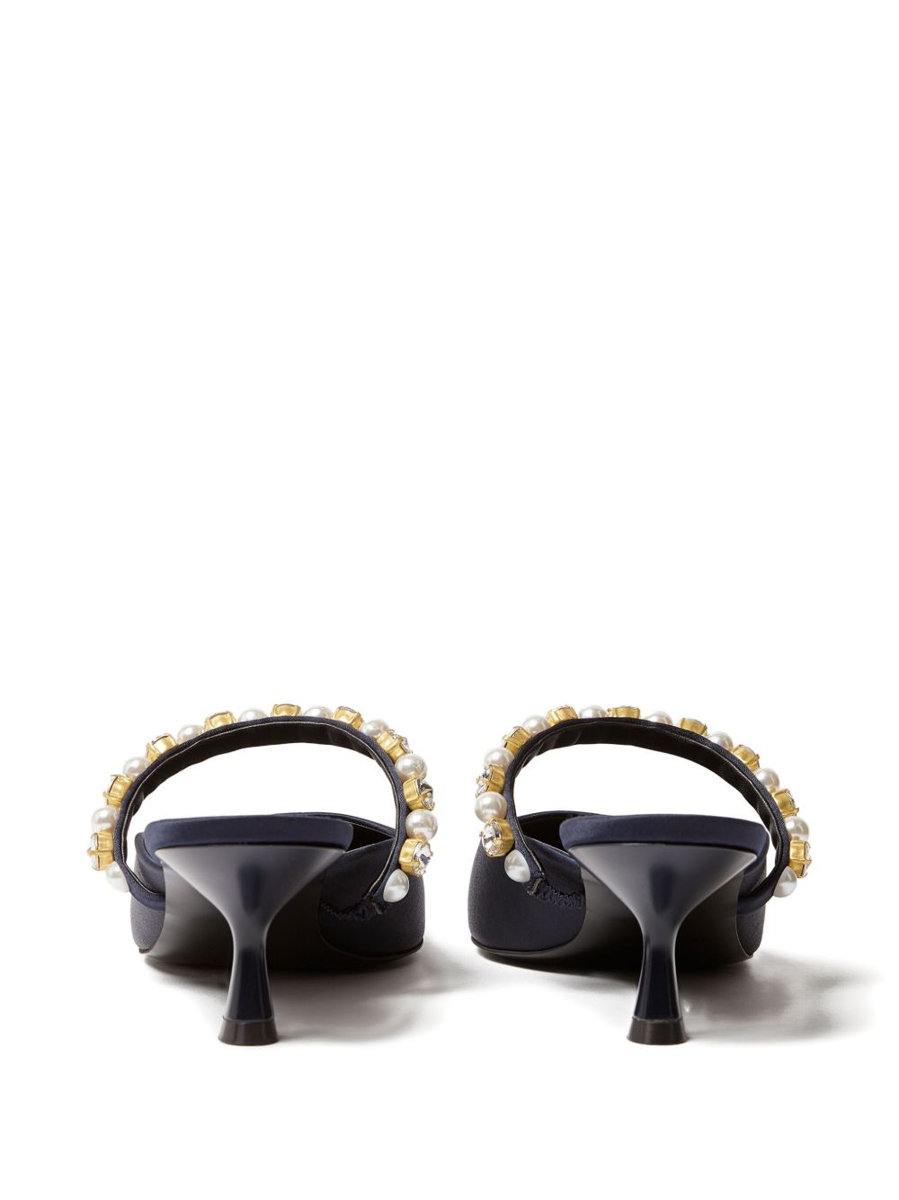 Stella McCartney Elsa Pearl Crystal Mules Blue
