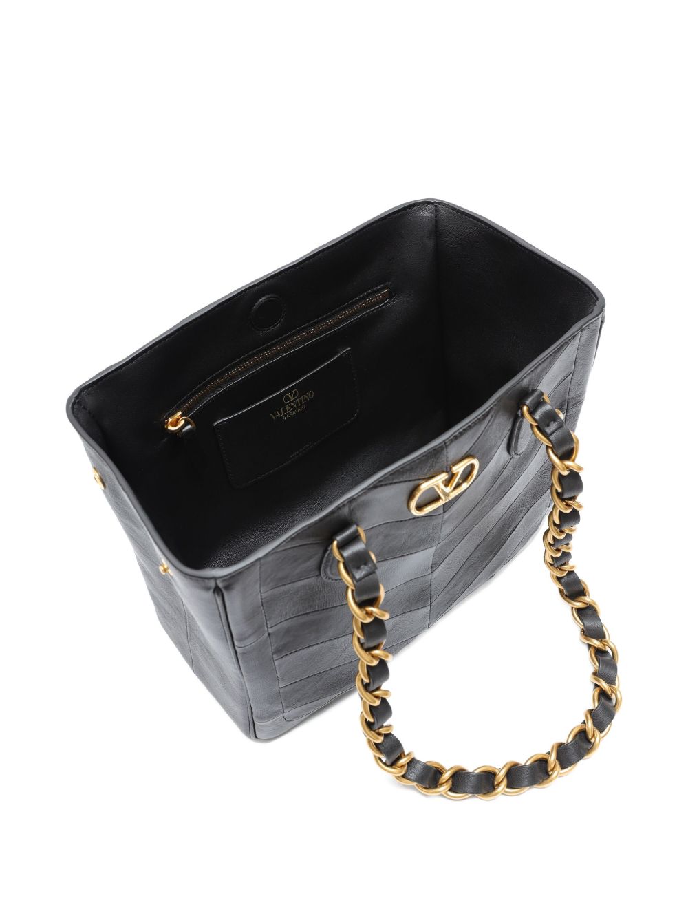 Valentino Garavani Laseine Small Leather Shoulder Bag Black