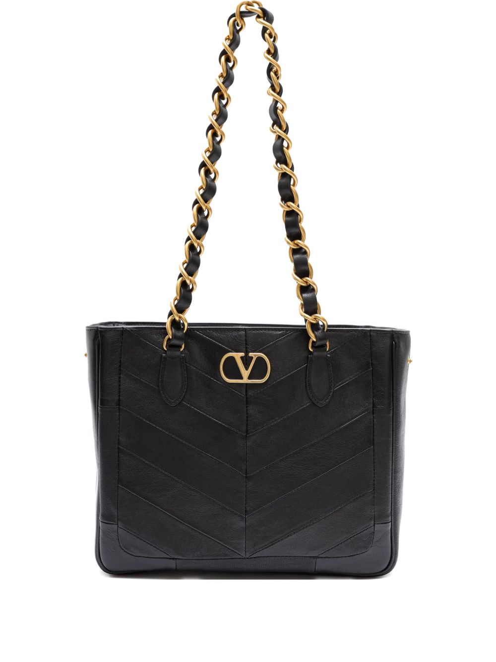 Valentino Garavani Laseine Small Leather Shoulder Bag Black