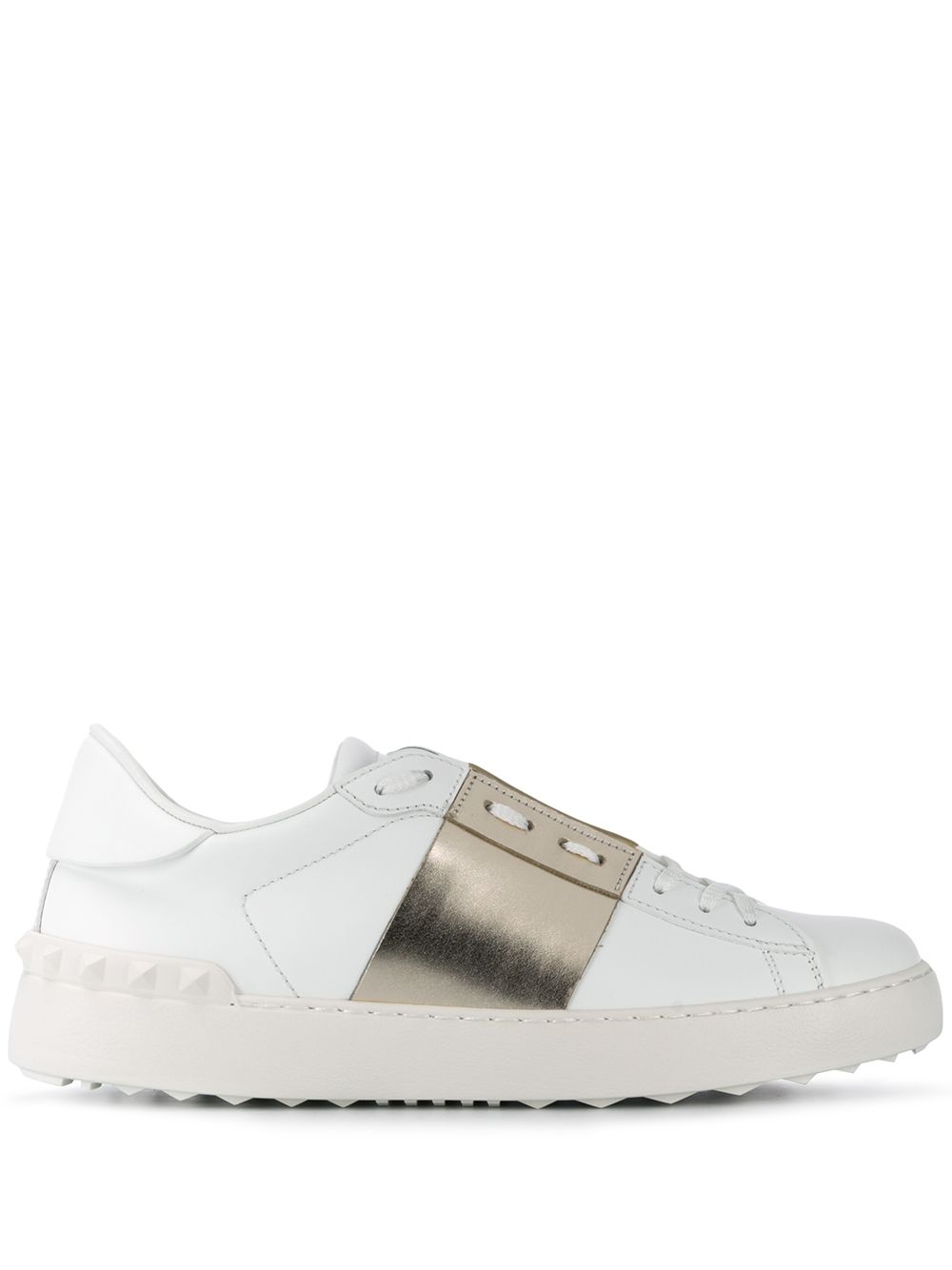 Valentino Garavani Open Leather Sneakers Grey