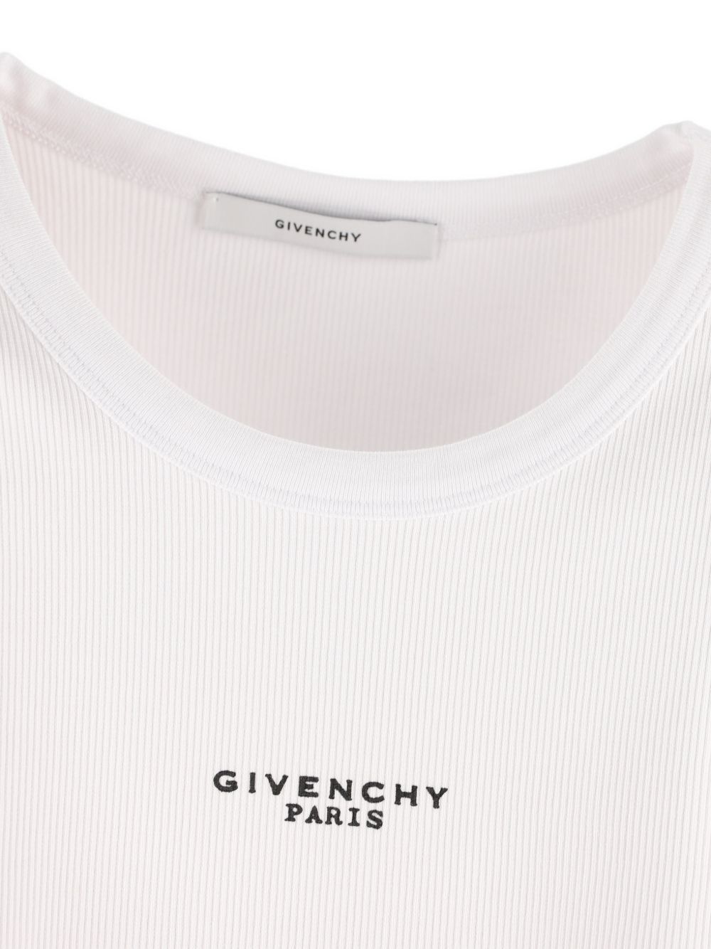 Givenchy Logo Ribbed Cotton Tank White