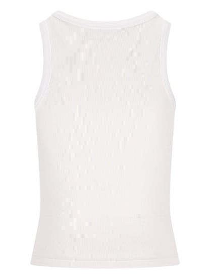 Givenchy Logo Ribbed Cotton Tank White