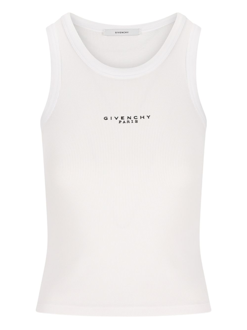 Givenchy Logo Ribbed Cotton Tank White