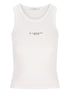 Givenchy Logo Ribbed Cotton Tank White