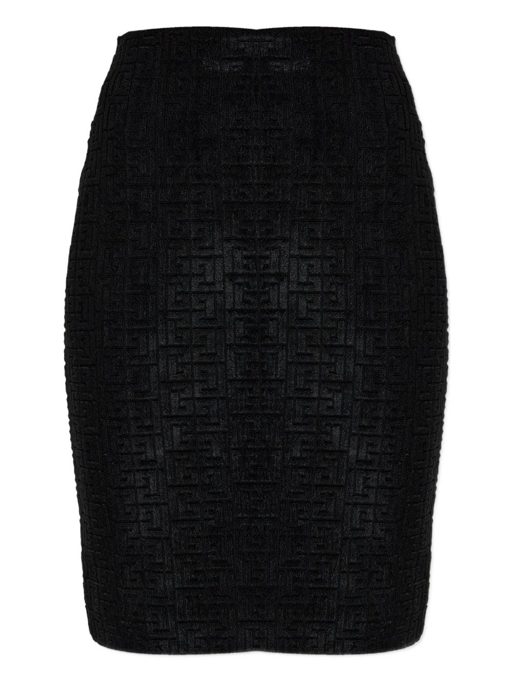 Balmain Monogram Patterned Midi Skirt Black black
