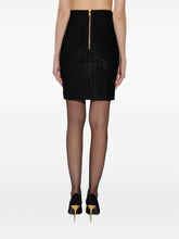 Balmain Monogram Patterned Midi Skirt Black black