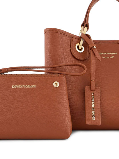 Emporio Armani MyEA Small Shopping Bag Leather Brown