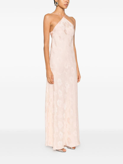 Forte Forte Floral Cape Long Dress Powder