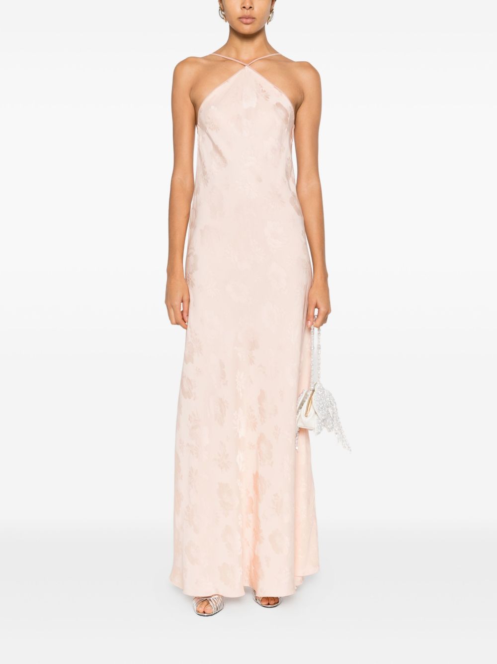 Forte Forte Floral Cape Long Dress Powder