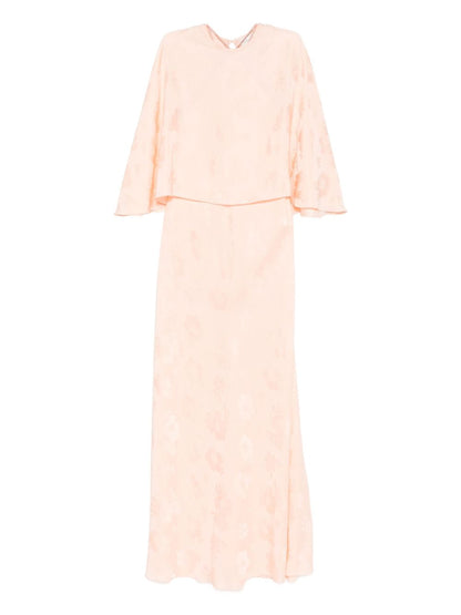 Forte Forte Floral Cape Long Dress Powder