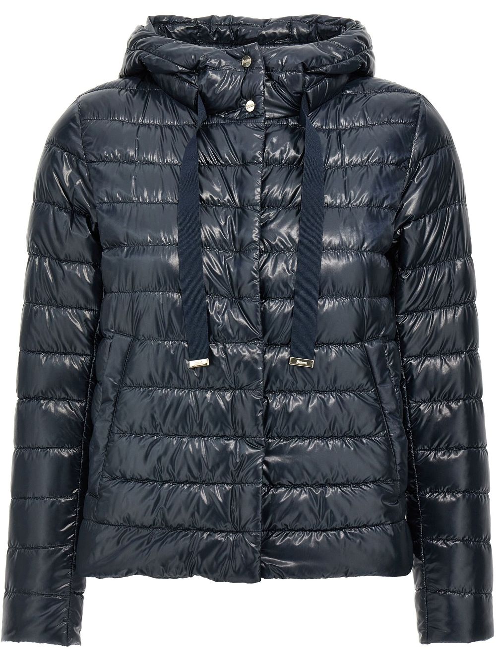 HERNO Quilted Short Down Coat Blue Blue