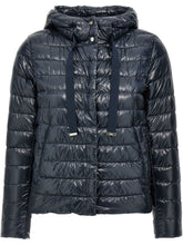 HERNO Quilted Short Down Coat Blue Blue