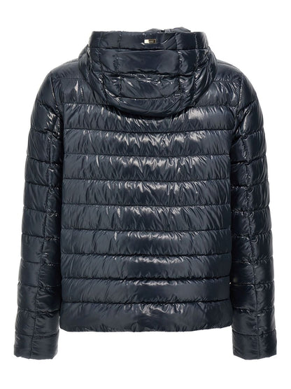 HERNO Quilted Short Down Coat Blue Blue