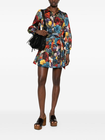 Alice + Olivia Floral Print Shirt Dress MultiColour