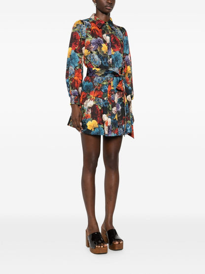 Alice + Olivia Floral Print Shirt Dress MultiColour