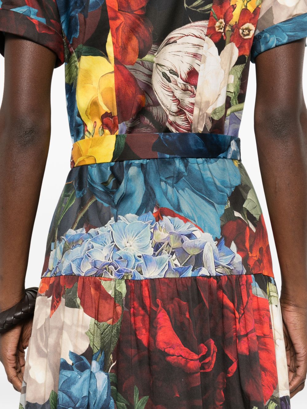 Alice + Olivia Floral Print Midi Dress MultiColour