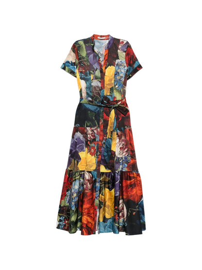 Alice + Olivia Floral Print Midi Dress MultiColour