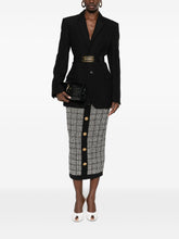 Balmain Checked Tweed High-Waist Skirt Black