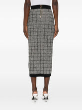 Balmain Checked Tweed High-Waist Skirt Black