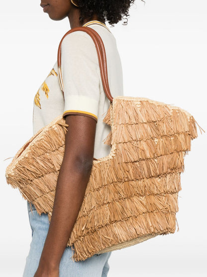 Zimmermann Goldentime Medium Fringed Tote Brown