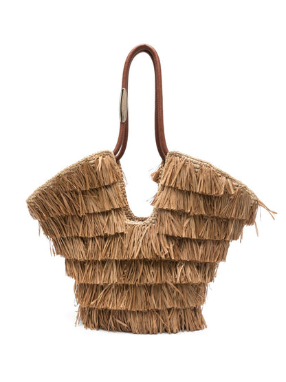 Zimmermann Goldentime Medium Fringed Tote Brown