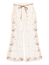 Zimmermann Floral Embroidered Linen Trousers Beige