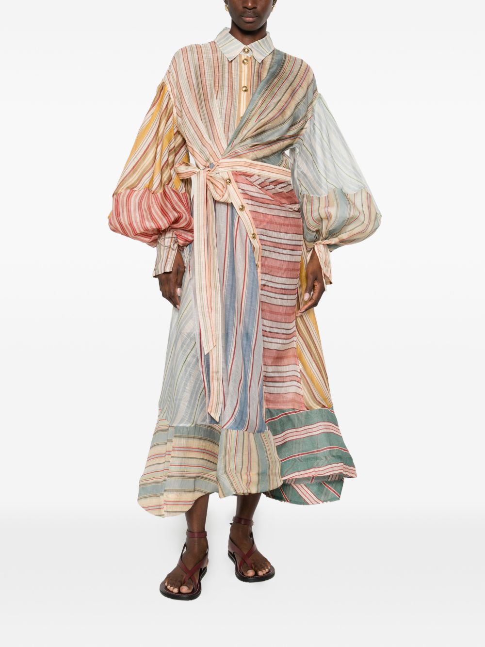 Zimmermann Spliced Stripes Belted Dress MultiColour MultiColour