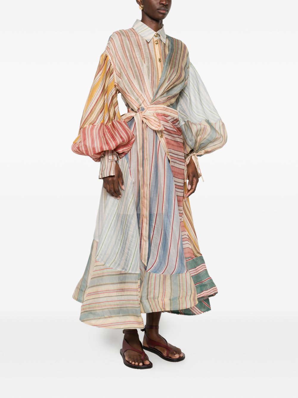 Zimmermann Spliced Stripes Belted Dress MultiColour MultiColour