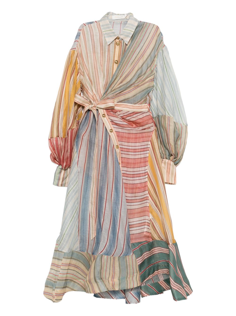 Zimmermann Spliced Stripes Belted Dress MultiColour MultiColour