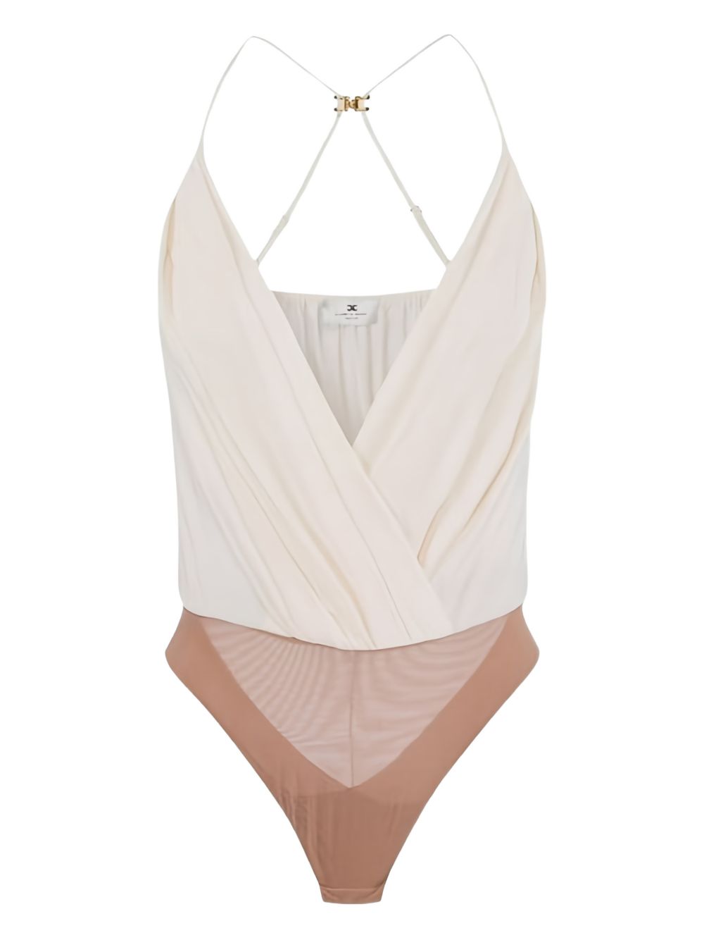Elisabetta Franchi Crossover Mesh Bodysuit White white