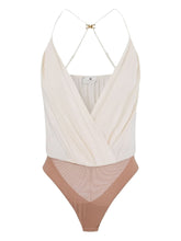 Elisabetta Franchi Crossover Mesh Bodysuit White white