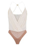 Elisabetta Franchi Crossover Mesh Bodysuit White white